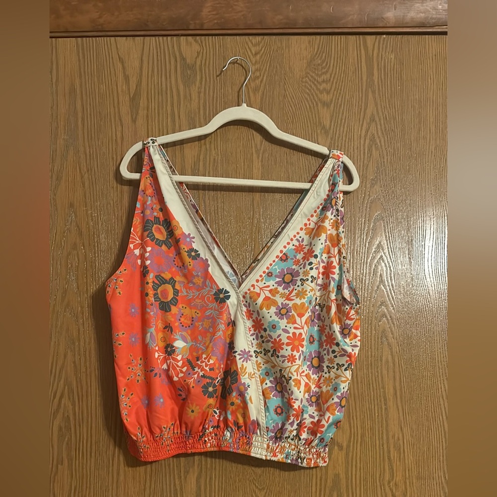 NATURAL LIFE Floral V-Neck Blouse - Multicolor